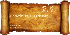 Radványi Ildikó névjegykártya